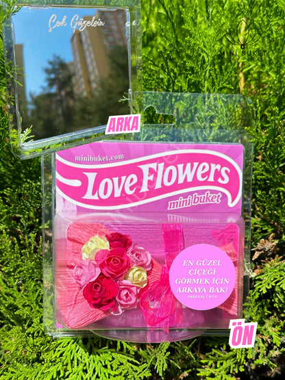 💐Love Flowers Mini Buket – Sevgililer Günü Özel